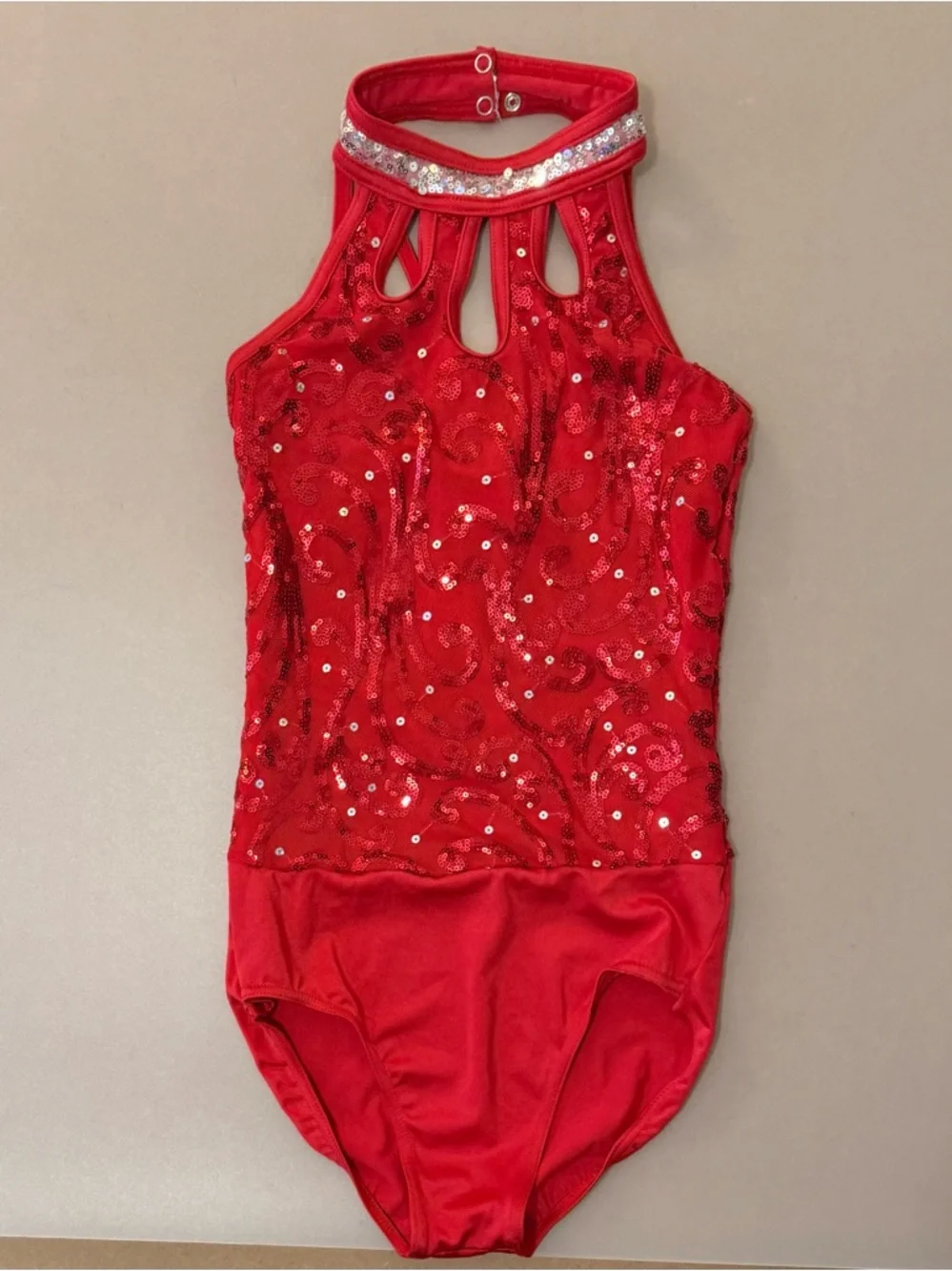 Weissman Child’s Large Red Sequin Fringe Dance Costume - Picture 3 of 13
